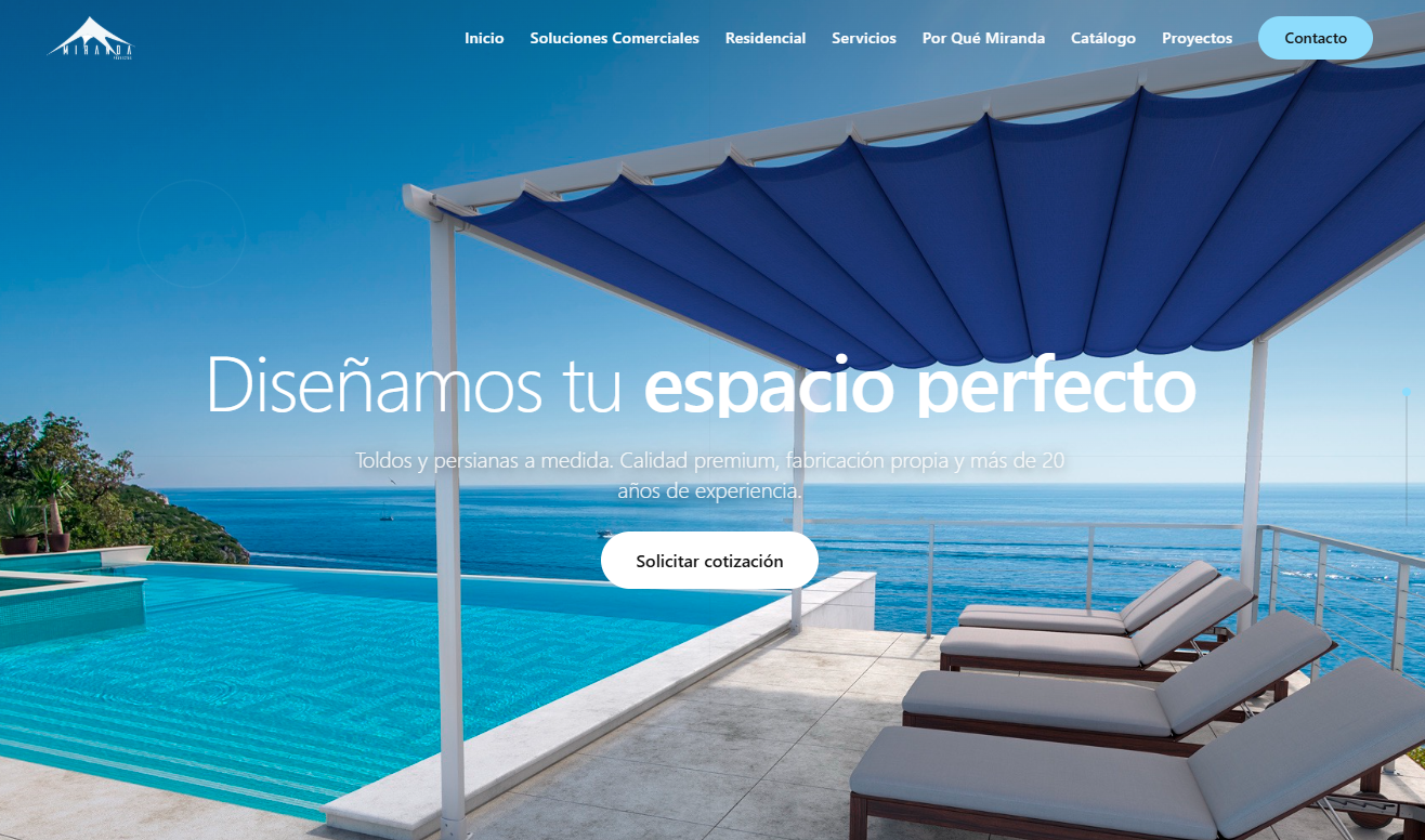 Miranda Proyectos - web de toldos y persianas