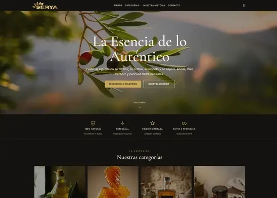 Portada de la web de serya.es, diseñada por Ecaptor